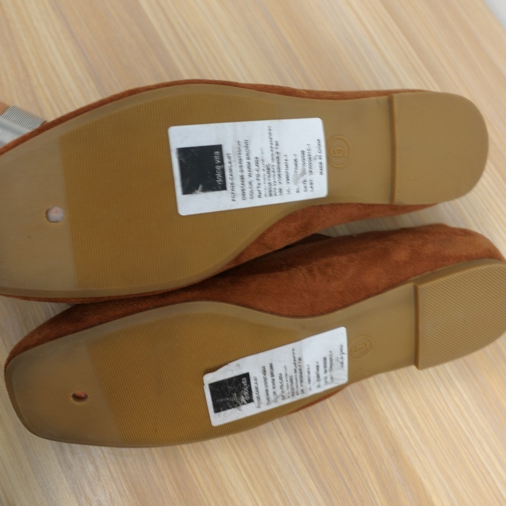 Brown Ballet Flats Women Shoes 6 Cross Strap Mary Jane School Prep DOLCE VITA DV - Picture 6 of 7